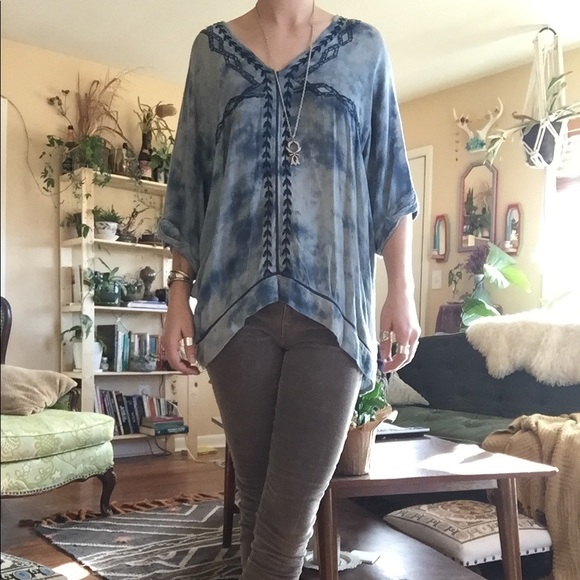 Free People Tops - Indigo Dyed Kaftan